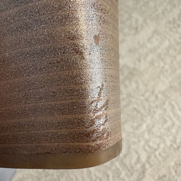 Vince Camuto Ankle Booties US 9M Tan 4"Block Stacked Heel Peep Toe Sparkley - Picture 8 of 9